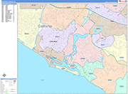 Newport Beach  Wall Map Color Cast Style